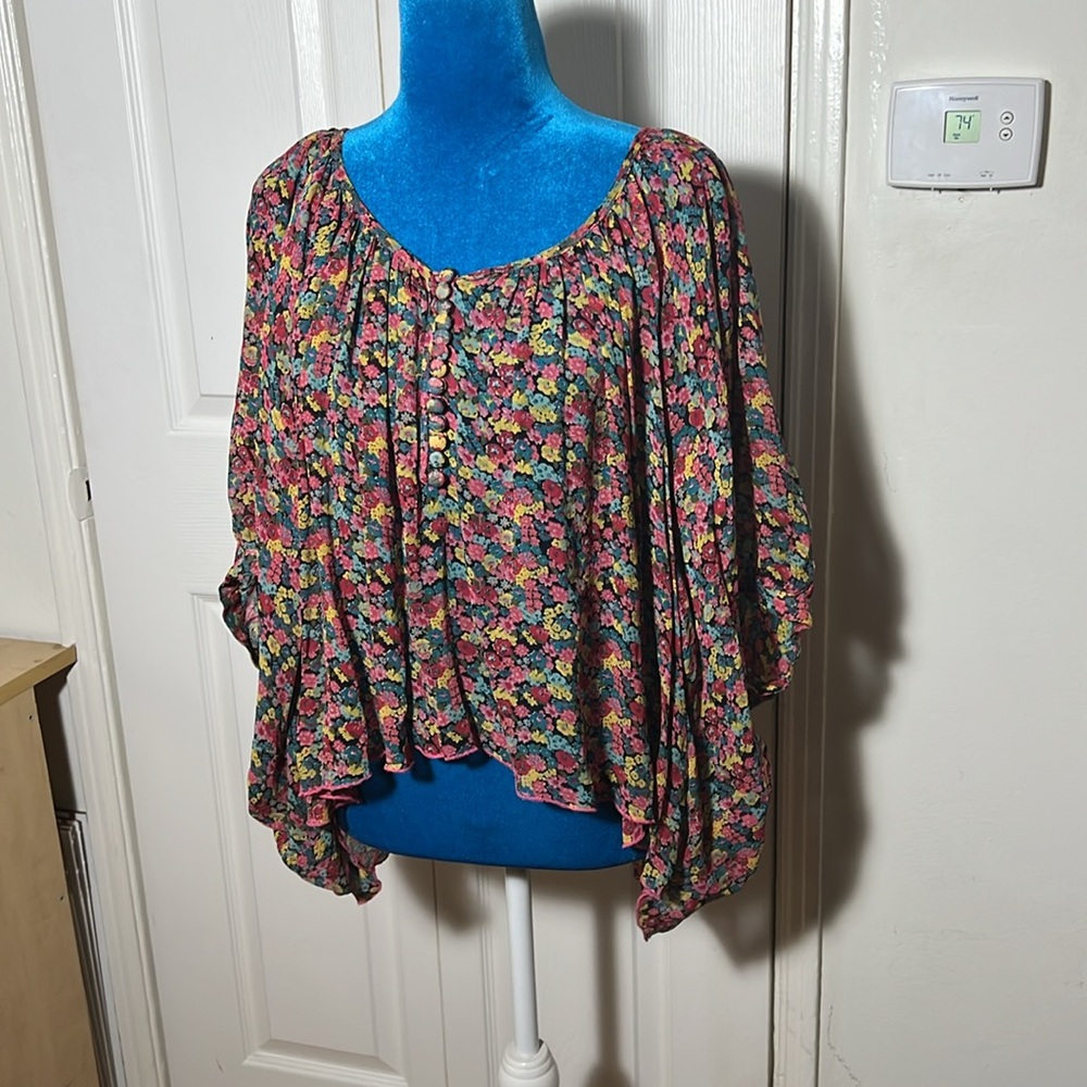 Blue Life Floral Blouse Women’s 1 Small - Picture 3 of 8